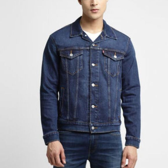 Levi's Men's Blue Long Sleeve Collared Denim Casual Trucker Jacket Size L